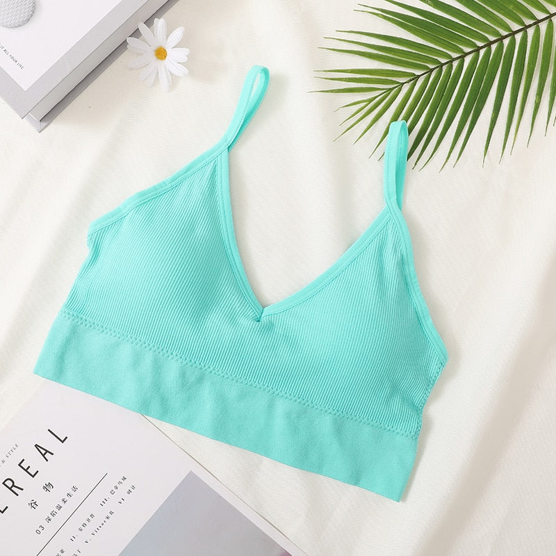 Women Sexy Crop Tops Tube Top Female Streetwear Sleeveless Camis Seamless Sports Lingerie Tee Bra Crop Top Bandeau Top Tank